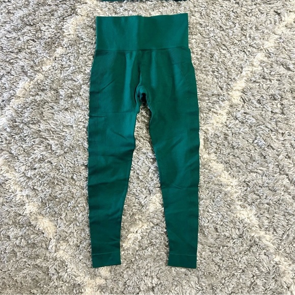 Set Active Power Ribbed V Bra sz M & Power Leggings sz S in Green - Picture 4 of 7